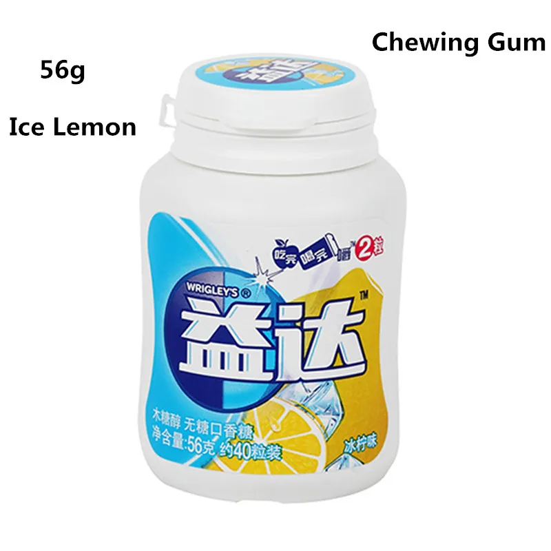 China Sweets Food 56g Xylitol Chewing Gum With Cold Lemon Flavor