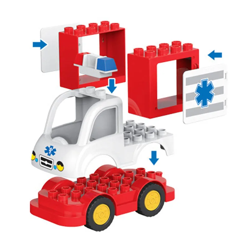 QWZ 50-120 шт крупные частицы Городская больница аварийный Вертолет Модель Строительный блок медсестры доктор DIY Кирпичи