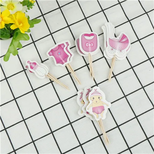 

20Pcs/set Baby Shower Cupcake Toppers Boy Girl Christening BabyShower Kids Birthday Party Favors Decorations Supplies