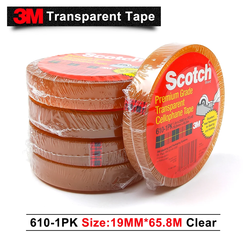 Прозрачная лента для сотового телефона 3 м 610 1PK 19 мм * 65 8 м|tape tape|3m scotch tapetape transparent |