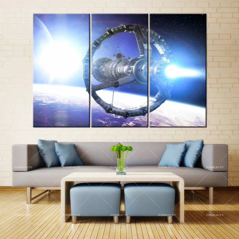 Forbeauty холст живопись настенное искусство космо_planet_ship_art_star печать распылением