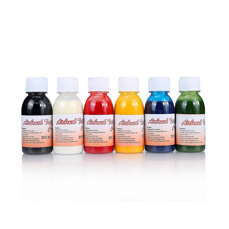 100ml/Bottle Waterproof Airbrush Tattoo Ink For Body Painting Black Red