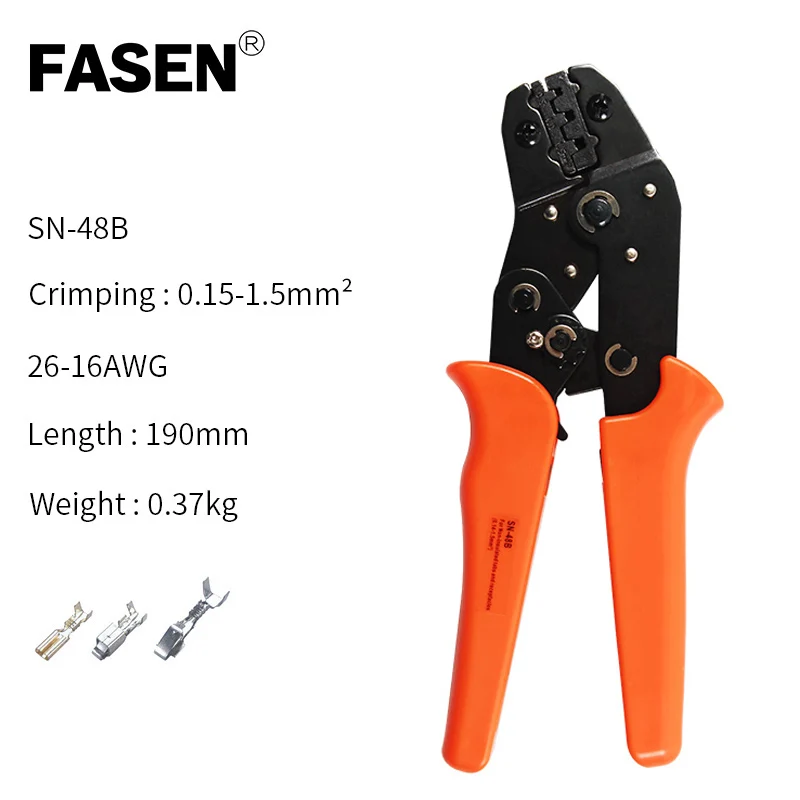 

European crimping tool sn-48b pliers 4.8 6.3 non insulated terminal plier crimper crimping tool 0.5-1.5mm2 20-15 AWG pliers set