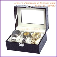 Черный 3 сетки Роскошные часы упаковку, приятно смотреть ящик