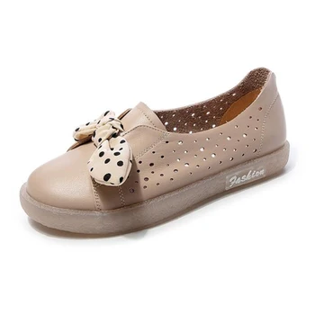 

2019 Leather Flat Shoes pointed toe With low Woman Loafers Cowhide Spring Casual Shoes Women Flats Women Shoes dd040