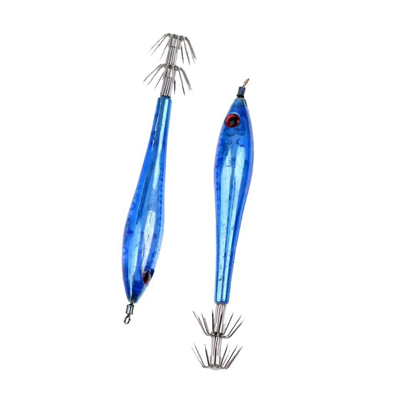 5 шт. жесткие Джиги рыболовные приманки в виде кальмаров Джиги светящиеся приманки Крючки для кальмара-светильник синий, 9,5 см
