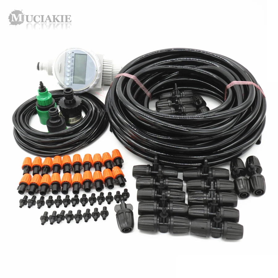 280 Pcs Drip Irrigation Kit, 147FT Garden Watering System 1/2 1/4 In Distribution Tubing Hose Automatic Patio Misting System Micro