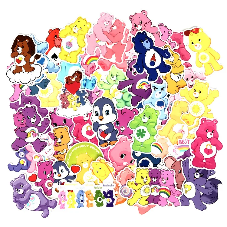 

53pcs Care bears DIY Pvc Waterproof Cartoon For scrapbooking album Luggage Skateboard Phone Wall Guitar Stickers