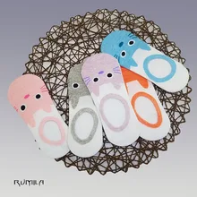 Теплые удобные женские носки из хлопка и бамбукового волокна с котом для девочек короткие женские невидимые цветные носки для девочек и мальчиков 3 пары = 6 шт. WS95