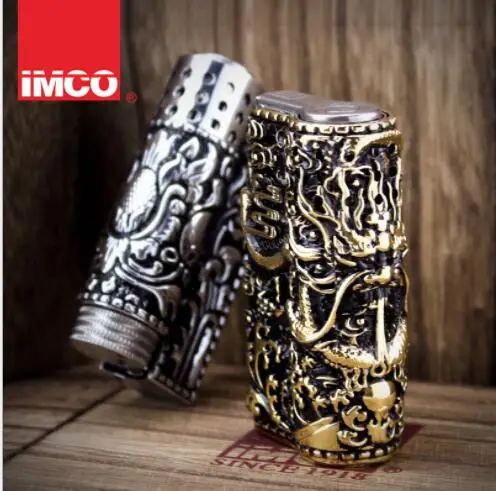 

IMCO kerosene windbreak lighter quality Austrian retro Stainless Armor cigarette lighter smoking gift package free shipping