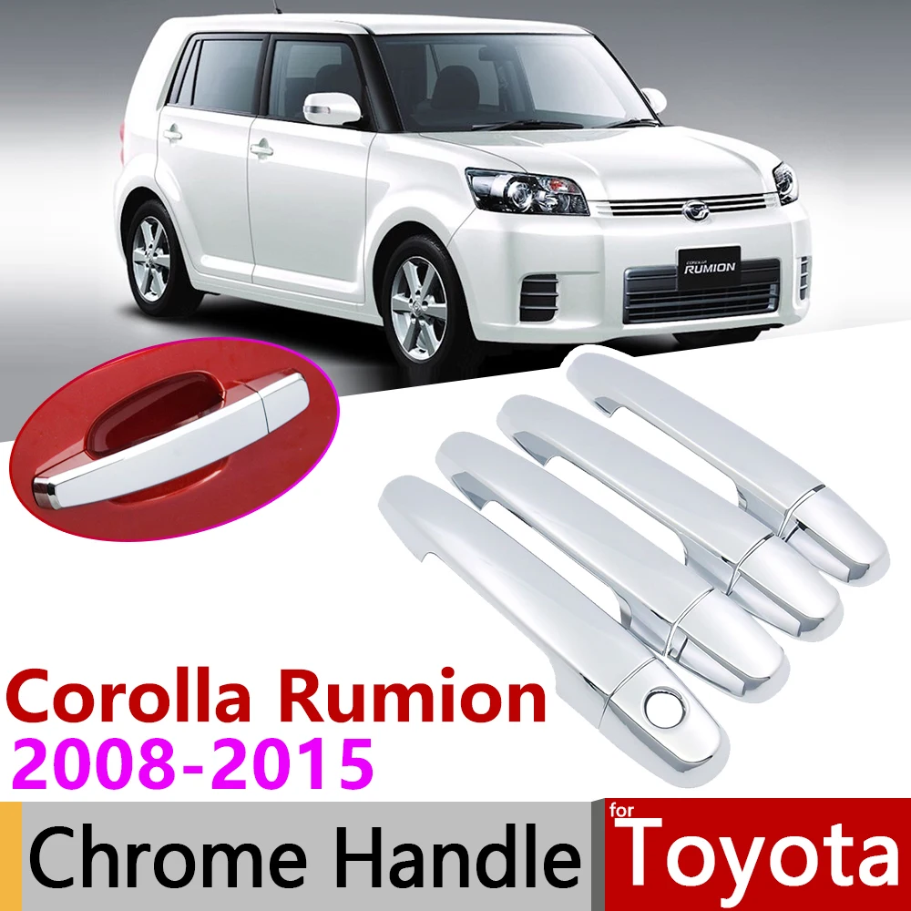 for Toyota Corolla Rumion Rukus 2008~ Chrome Door Handle Cover Car Accessories Stickers Trim Set 2010 2011 2012 2013