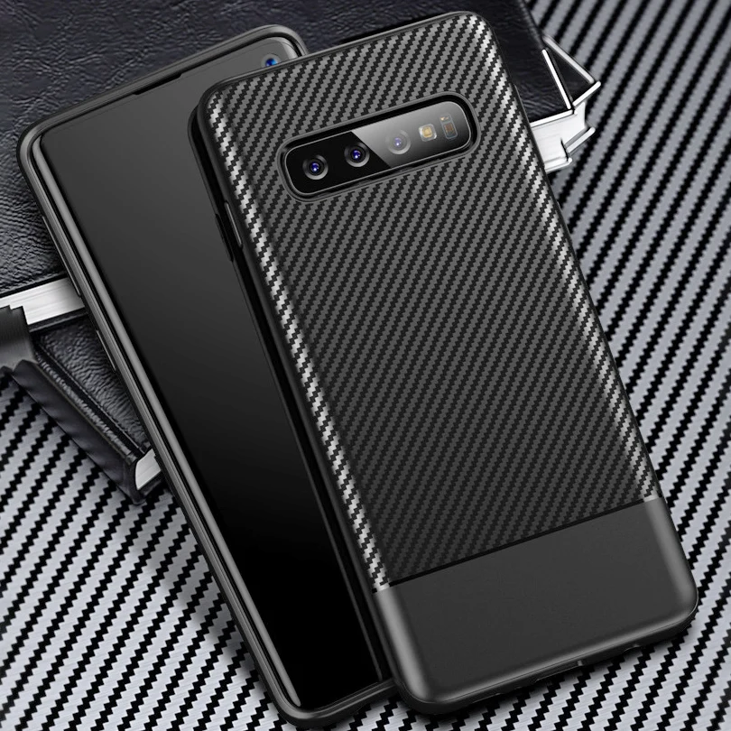 

Carbon Fiber Texture Case For Samsung Galaxy S10 S10+ S10E Note 10+ 9 Plus Matte Soft Anti-knock Anti-fingerprint Cover Case