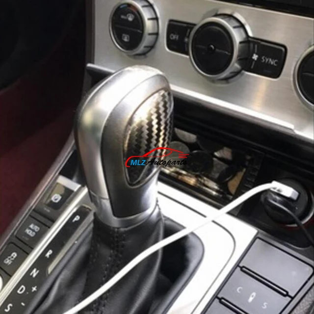 Real Carbon Fiber Gear Shift Knob Sides Sticker Cover Trim 2PCS For VW