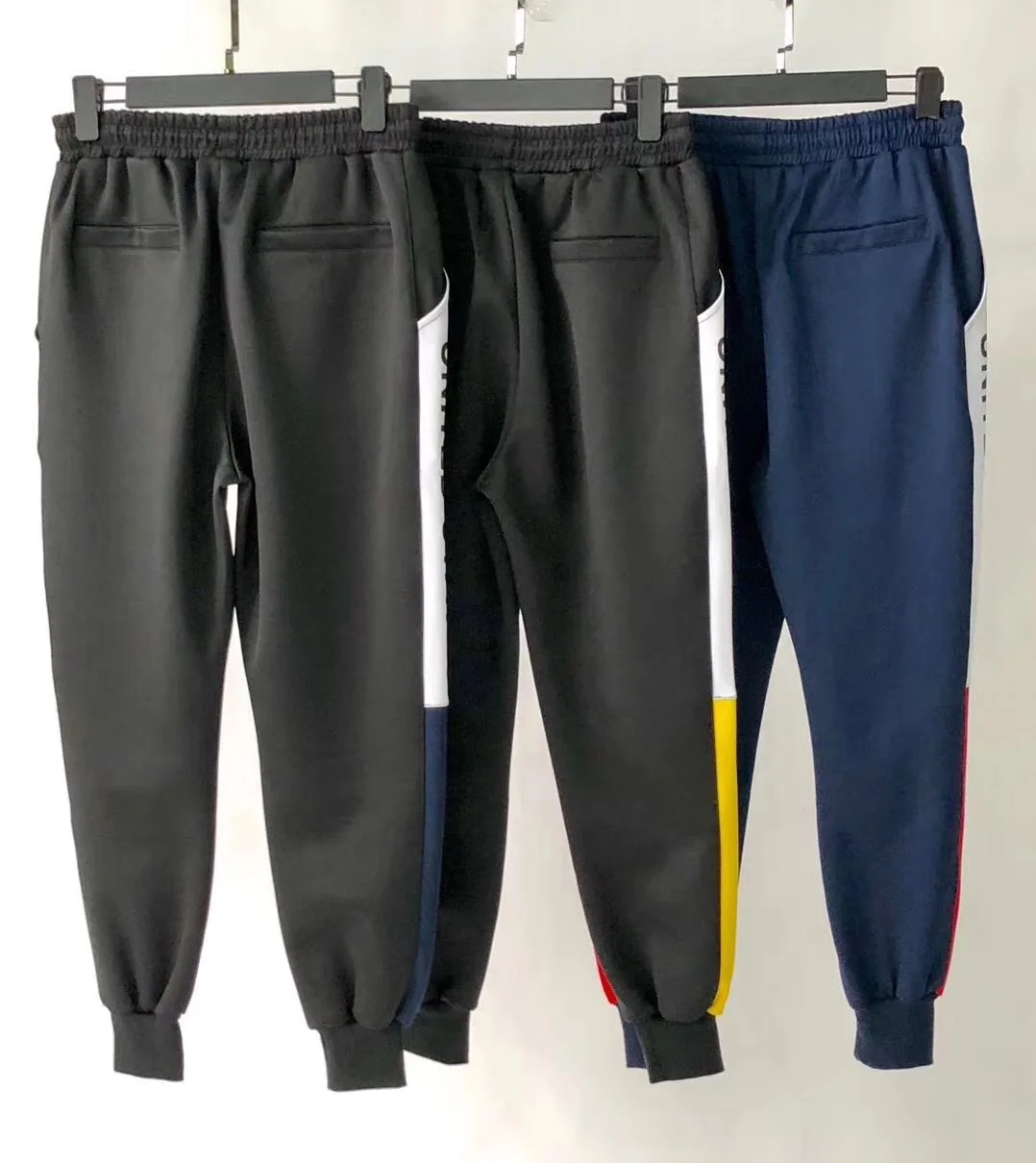 الولايات المتحدة مطبوعة النساء الرجال الكاحل النطاقات السراويل sweatpants الهيب هوب نمط الجانبية مخطط جيوب الرجعية سراويل الرجال السراويل المسا...