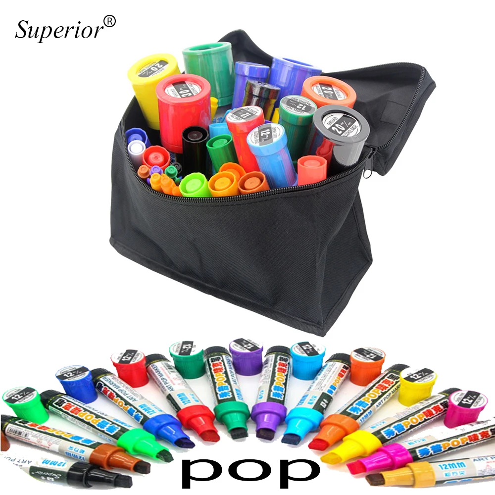 6/12/20/30MM Different sizes writing thickness POP marker pen Art Advertising Pens Painting poster graffiti Paint pen