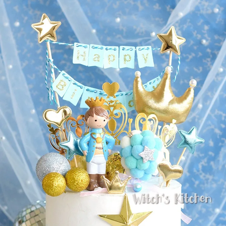 

Little Prince Cake Topper Dessert Decoration For Cake Blue Boy Girl Birthday Party decoration kids Children's Day Lovely Gift