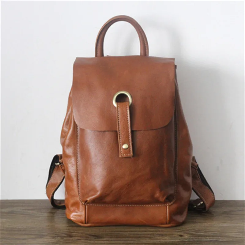 Nesitu, высокое качество, новая мода, черный, синий, коричневый, натуральная кожа, женский рюкзак, для девочек, рюкзаки, Женская дорожная сумка, M2109 - Цвет: brown