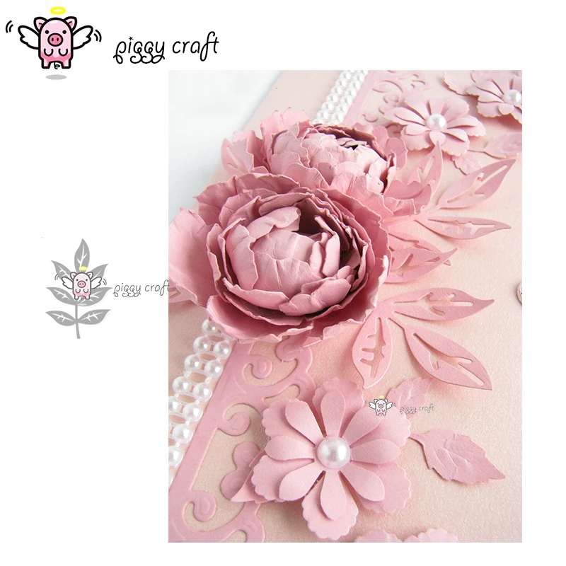 

Piggy Craft metal cutting dies cut die mold Leaf decoration Scrapbook paper craft knife mould blade punch stencils dies
