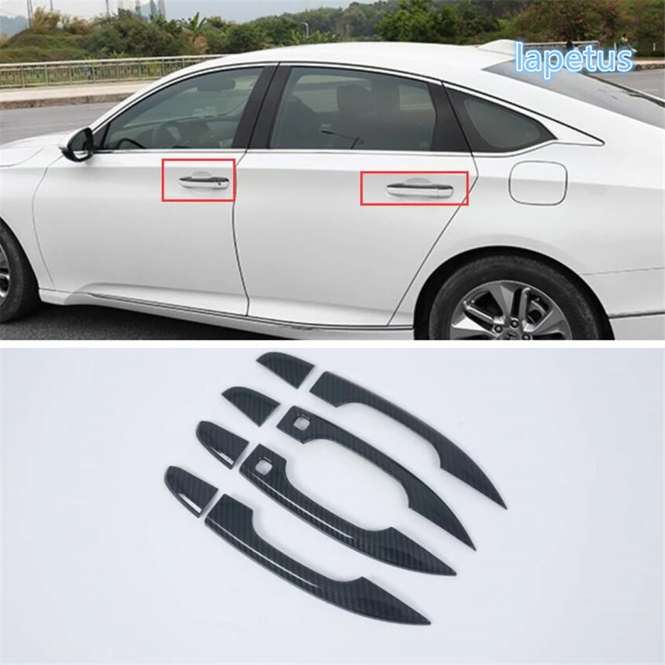 

Lapetus Side Door Handle Catch Pull Decoration Frame Cover Trim Chrome Carbon Fiber Look Fit For Honda Accord 10th 2018 2019 ABS