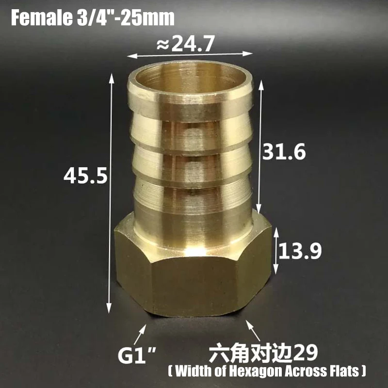 1 шт. 3/" 1" гнездовой резьбовой Соединитель 8~ 32 мм латунные соединители пагода для полива шланга фитинги для газовых труб адаптер медные соединения - Цвет: 3l4 Female-25mm