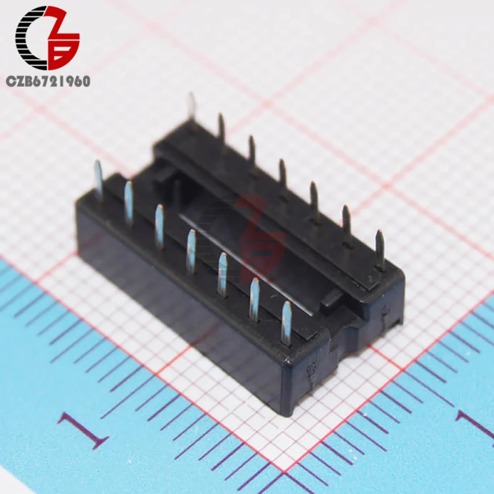 10 шт. DIP 14 шпильки IC гнездо адаптер припоя Тип гнездо DIP-14