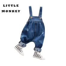 От 1 до 6 лет Комбинезоны для детей BibiCola весенние детские джинсовые комбинезоны для мальчиков джинсовые брюки комбинезоны для малышей/младенцев Дети Bebe брюки