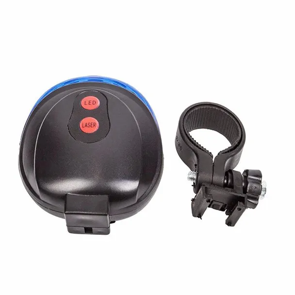 

2 Laser +5 Blue LED Flashing Lamp Rear Light Cycling Bicycle Bike Tail Safety Blue Bicycle Accessories Lamp Bycicle Light #YL10