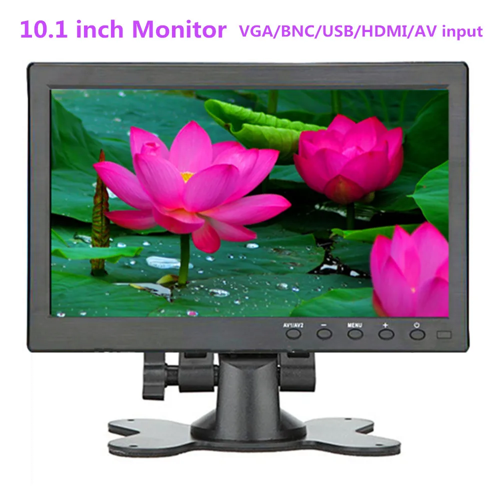 

10.1" HD1024*600 LCD monitor Car monitor Home security monitor PC /TV Display built-in speaker Support VGA/BNC/USB/HDMI/AV input