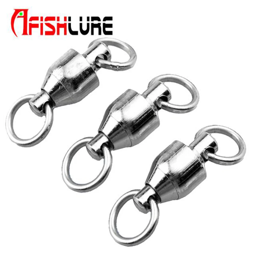 

Stainless Steel 5 pcs/lot 10 Sizes Fishing Heavy Duty Ball Bearing Swivel With Solid Ring Connector for Fishing