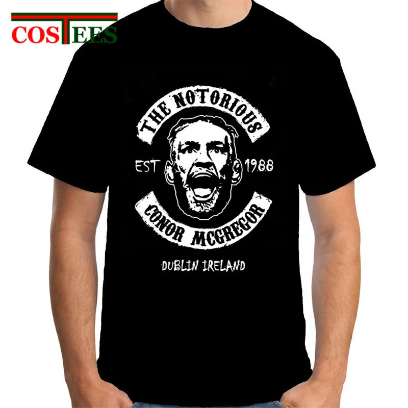 Новое поступление Dublin Ireland The Notorious Conor McGregor Мужская футболка MMA fans Hombre новинка 2017