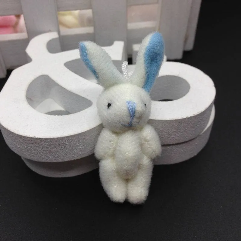 Mini Joint Long Ear Rabbit Bunny Plush Toys Dolls Wedding Party Flower Bouquet  50pcslot 4cm (2)