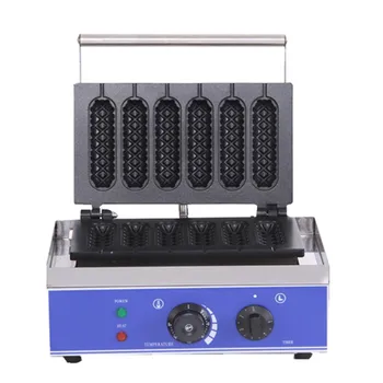 

Commercial Electric 6 Pieces Crispy Corn Hot Dog Waffle Maker Non-stick French Muffin Sausage Machine Ktichen Machine
