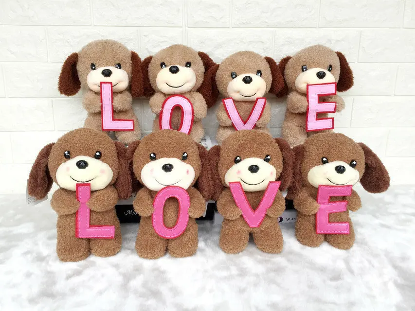 

LOVE Puppy Decoration Couple Gift Plush Crafts Birthday Gift Creative Get married Girl Cute Boyfriend Plush Toys
