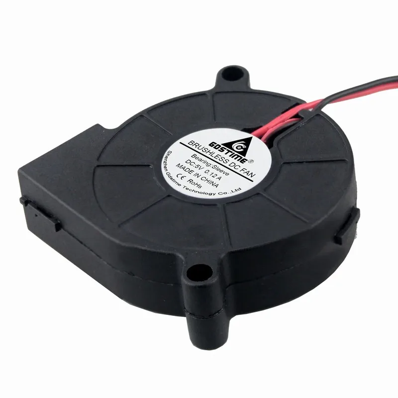 

2 PCS Gdstime 5cm Blower Cooling Fan DC 5V 50mm Machine Equitment Exhaust Radiator 50x15mm 5015S Cooler