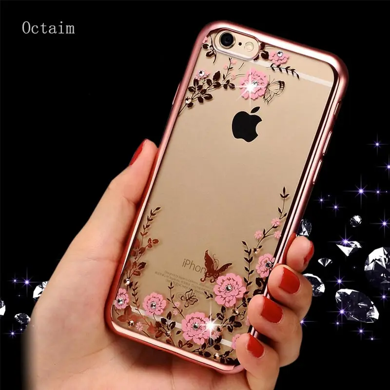 Силиконовый чехол для iPhone XS Max XR X с цветочным узором Блестящий Мягкий из ТПУ 7 8 Plus