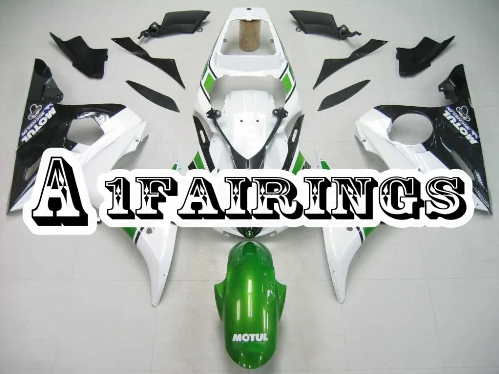 Глянцевый зеленый белый корпус обтекателей мотоцикла для Yamaha R6S 2006 2007 2008 2009 ABS
