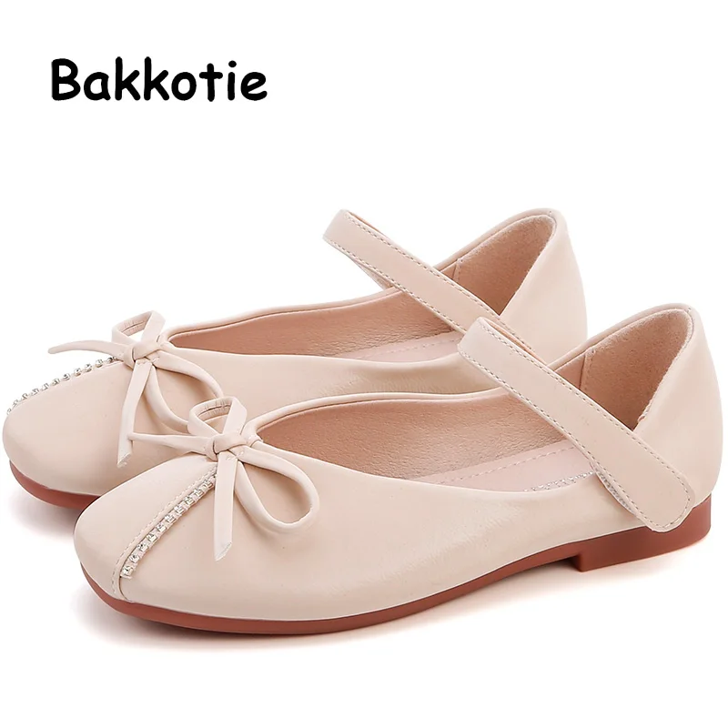 

Bakkotie 2019 Kids New Autumn Dress Shoes Baby Girls Sweet Bowtie Mary Jane Flats Pink Children Fashion Soft Pu Leather Shoes