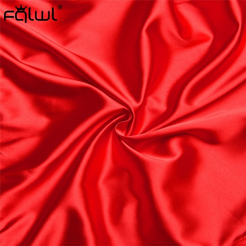 FQLWL, элегантный свободный сатиновый сексуальный комбинезон с широкими штанинами для женщин, v-образный вырез, бандаж, Одноцветный, повседневный летний комбинезон, женский комбинезон
