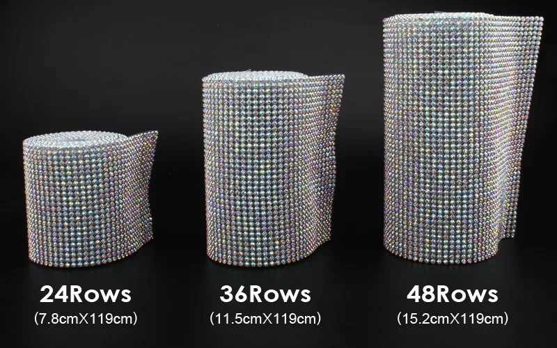 24 ряда/36 строк/48 строк стразы из алюминия и серебра SS8 кристаллаб с клеем для сумок для одежды