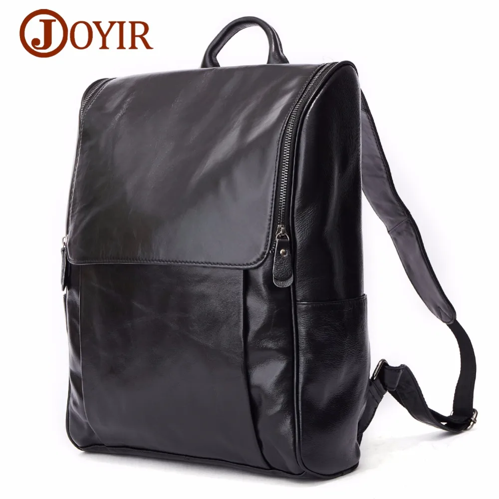 

JOYIR Genuine Leather Men Backpack Fashion Causal 15" Laptop Backpack Vintage Business Travel Bags For Men Daypacks Mochila Male