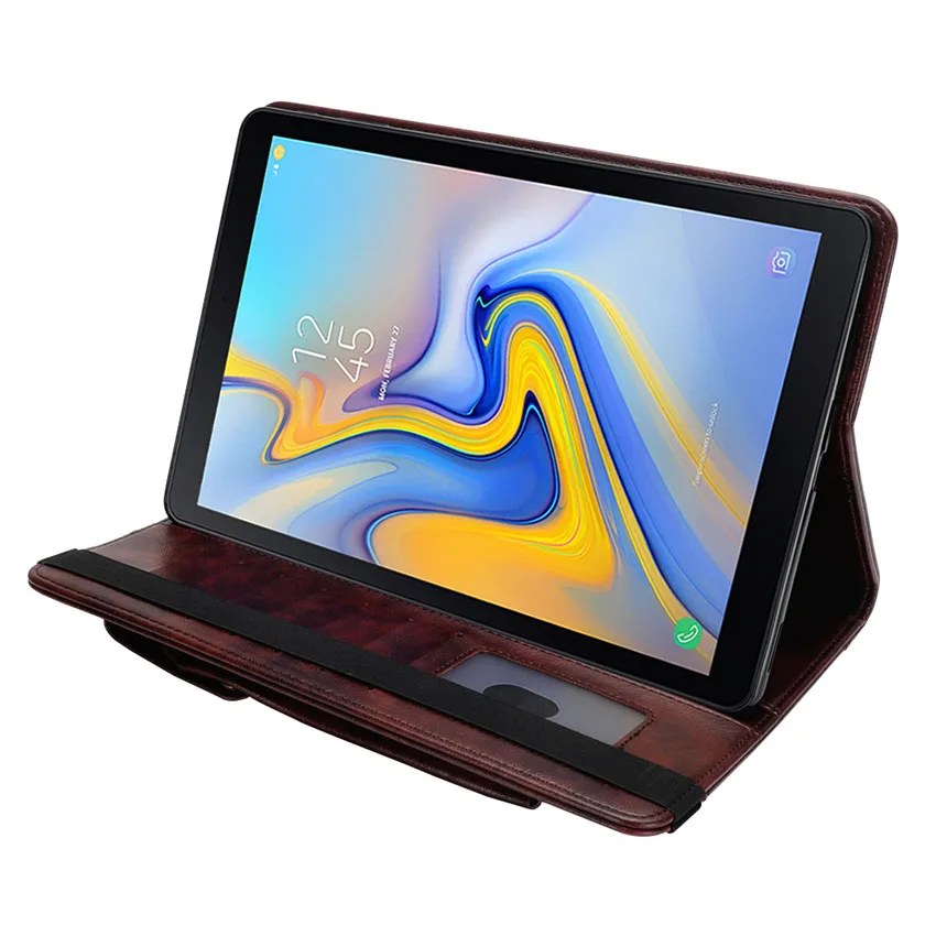 Case for Samsung Galaxy Tab A A2 10.5'' T590 T595 With Pencil Holder Leather Flip Case Wallet Card Slot Smart Cover Sleep Awake (108)