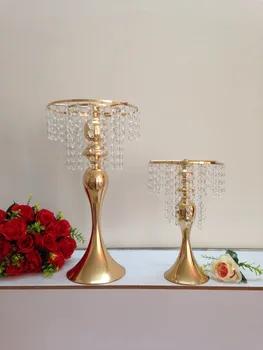 

33cm /13" Wedding Flower Vase Gold Table Stand for Wedding cyrstal Centerpiece 10pcs/lot -small Style