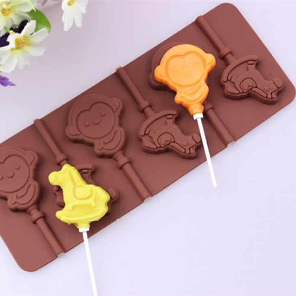 Perfect Trojan Cartoon Monkey Silicone Lollipop Chocolate Molds