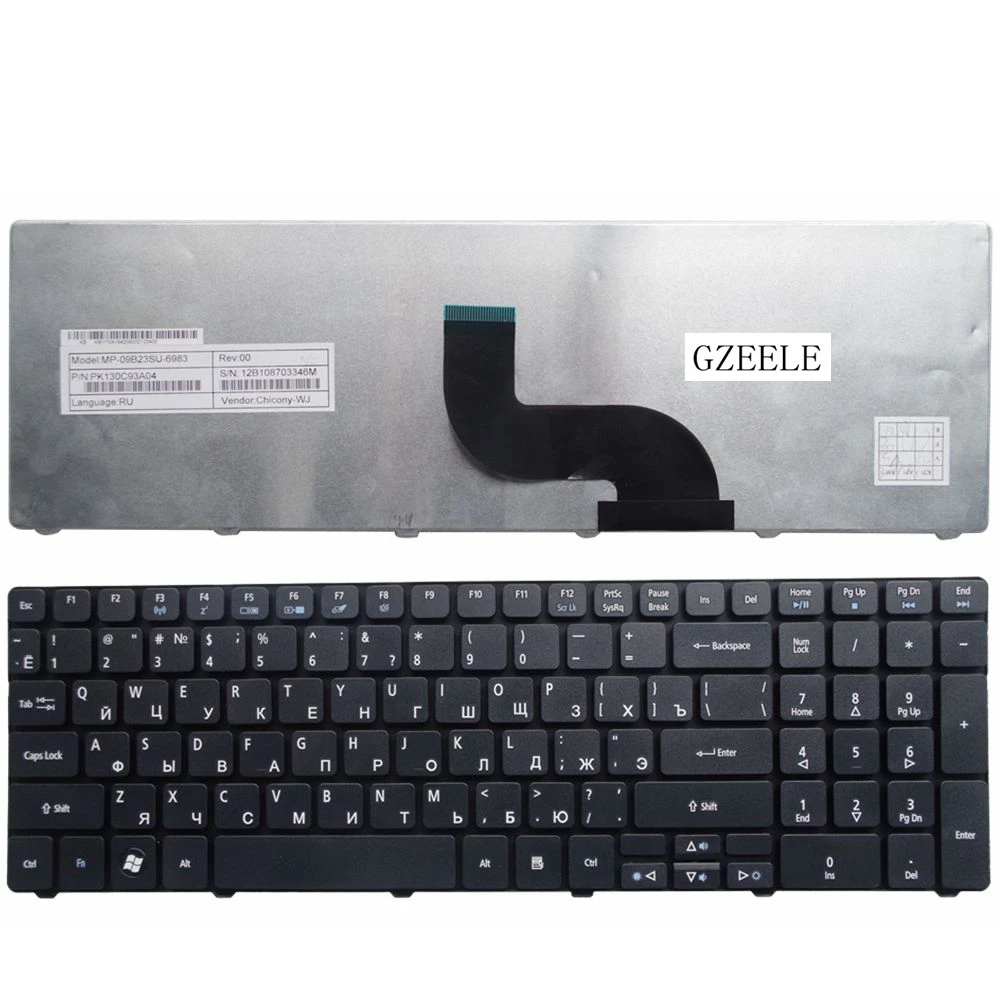 GZEELE Клавиатура для ноутбука Packard Bell EasyNote TE11 TE11HR TE11-BZ TE11-HC TE11HC TE11HC NE56R10u NE56R11u NE56R12u ру черный