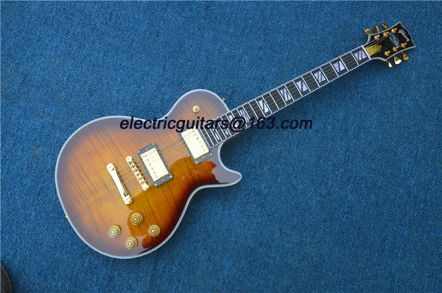 Best price at $296 Cheap Good Cheap Price Custom Guitar Flame Top AAA Chinese LP Guitars Solid Mahogany Body In Stock For Sale