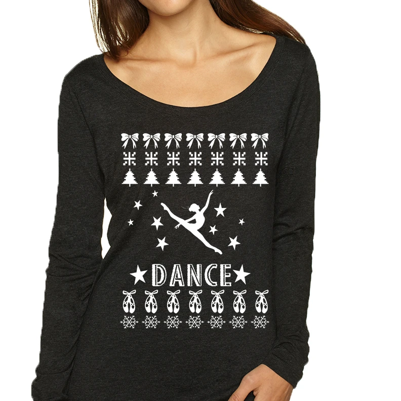 Women's Shirt Dance Ugly Xmas Tee Love Dancing Is Life Shirt (1)
