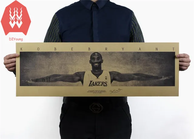 kobe bryant poster nba nostalgic retro kraft paper vintage poster kobe bryant poster nba nostalgic retro kraft paper vintage poster basketball posters wall sticker home decor