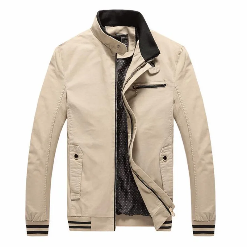 

HZF 2018 Brand New Spring Autumn Men Casual Jacket Coat Men's Fashion Washed 100% Pure Cotton Brand-Clothing Jackets Male Coats