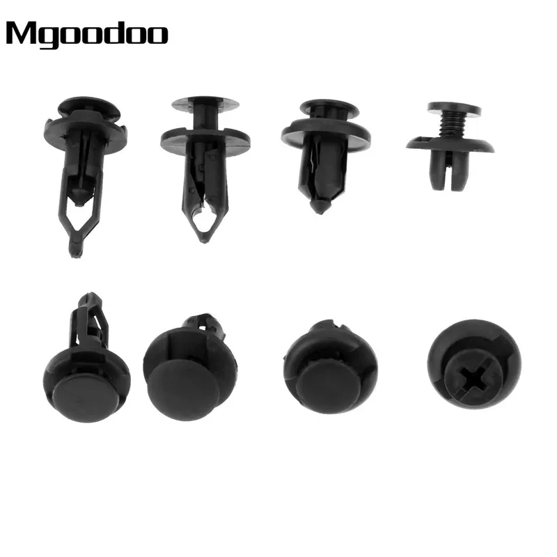 10 Pcs Black Plastic Rivet Mud Flaps Bumper Fender Clips 6mm x 12mm x 20mm