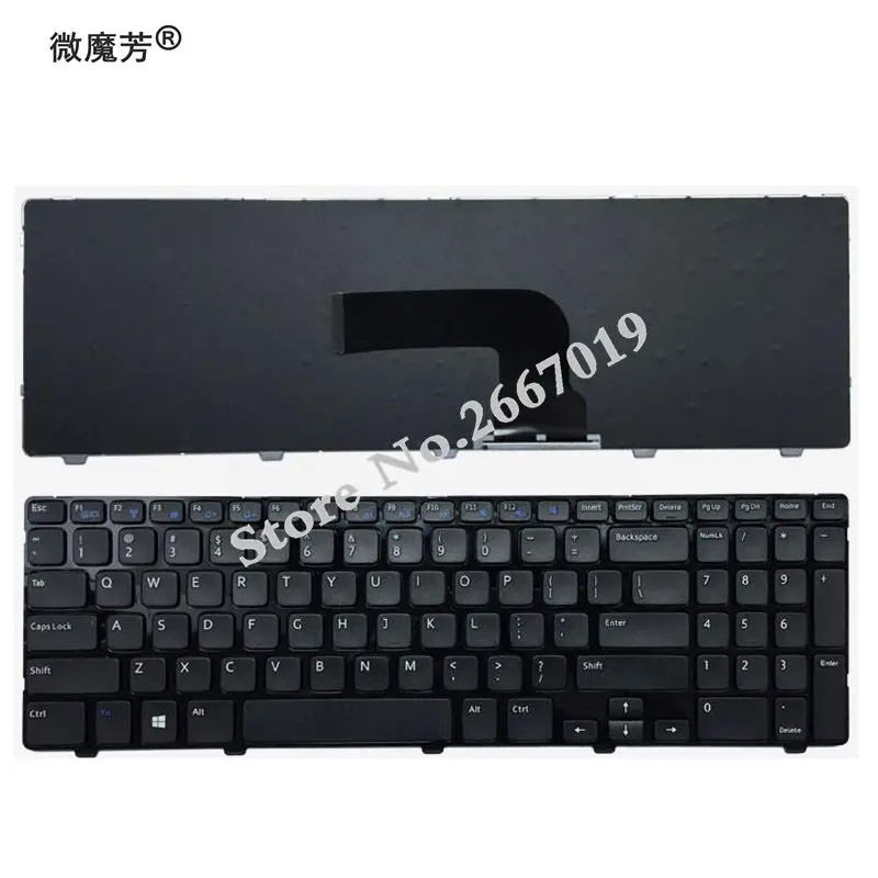 

NEW US keyboard for DELL Inspiron 15 3521 15R 5521 black English laptop keyboard with frame